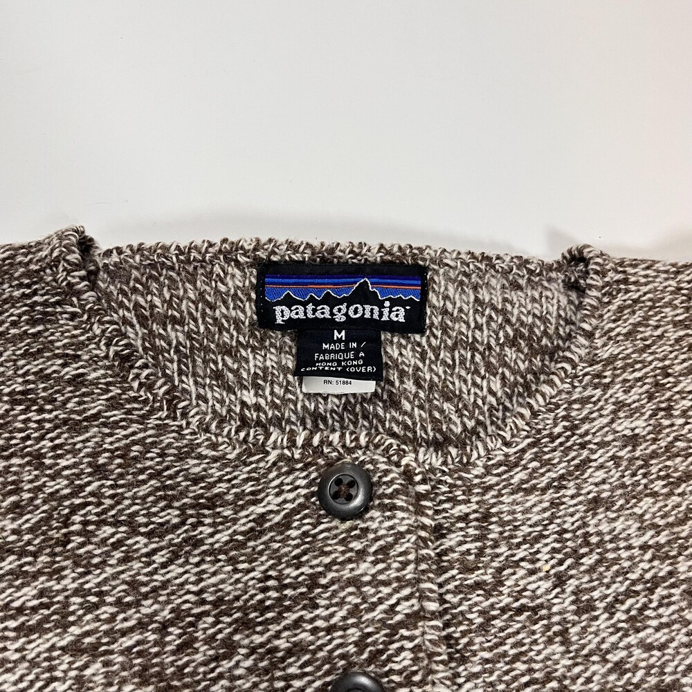 Vintage Patagonia Wool 90s Sweater Womens Oatmeal Henley Knit Pullover Marled